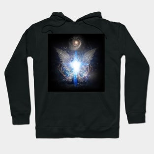 Bright star with white angel wings Hoodie